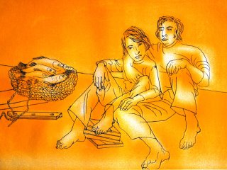 081 - A Pesca - cm. 50x70 - Litografia (Lithography)